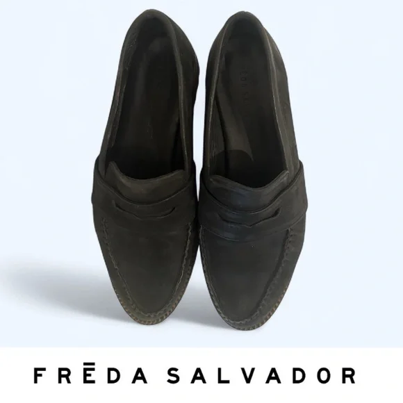 Freda Salvador Black Suede Char Loafers, Size 7.5, MSRP $400  display picture 2